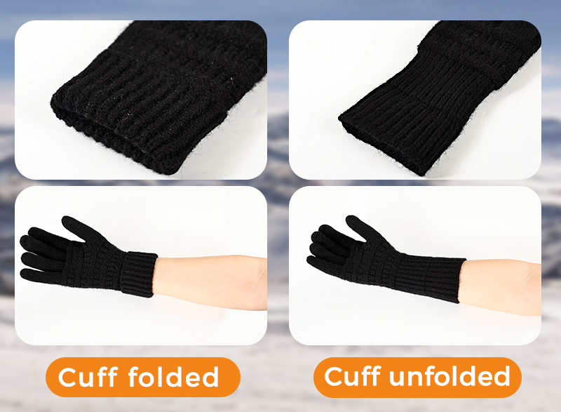 WERBELIN Gloves as clothing,Winter Gloves Knit Touch Screen Soft Warm Elastic Full Fingers Glove for Cold Weather