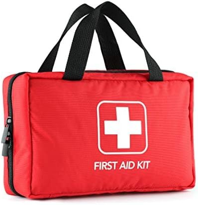 DOYOO First Aid Kit with Essential Emergency Medical Supplies, Waterproof Travel First Aid Kit, Simple and Portable Emergency Kit for Home, Dorm, Outdoor, Car (Bright red)
