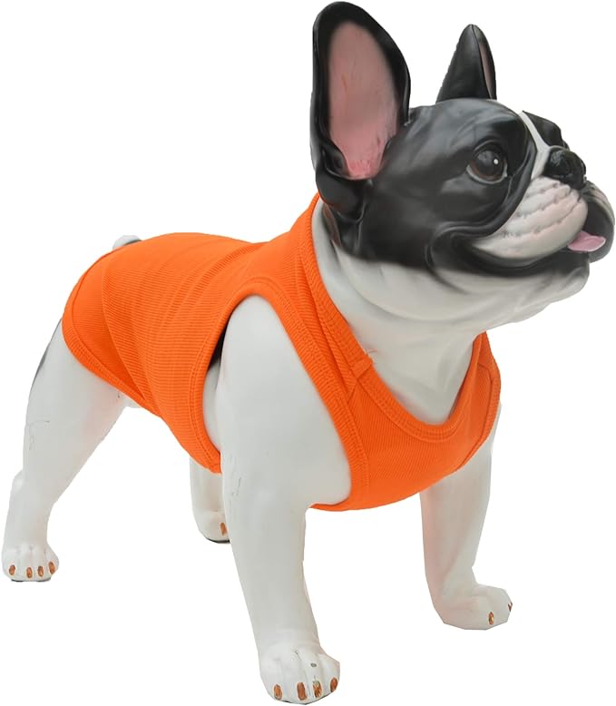 PAERCUTE Summer Pet Clothing, Dog Clothes Blank T-Shirts Ribbed Tanks Top Thread Vests for Large Medium Small Dogs 100% Cotton