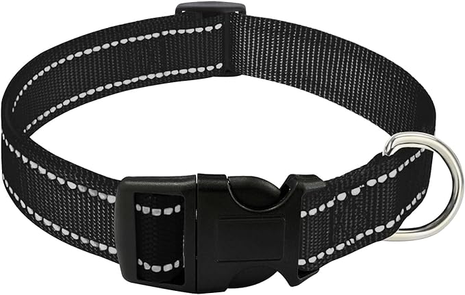 PAERCUTE Dog Collar with Buckle, Breathable Nylon Reflective Adjustable Dog Collars for Small, Medium, Large Dogs