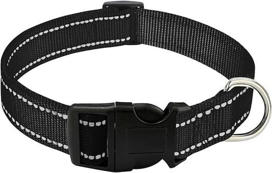 PAERCUTE Dog Collar with Buckle, Breathable Nylon Reflective Adjustable Dog Collars for Small, Medium, Large Dogs