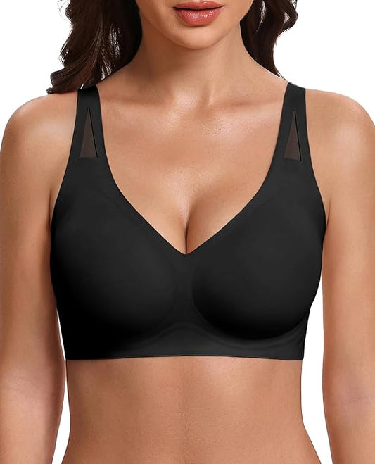 WERBELIN Brassieres，Womens No Underwire Bras Full Coverage Wireless Bra Seamless Mesh Push Up Bralette Comfortable