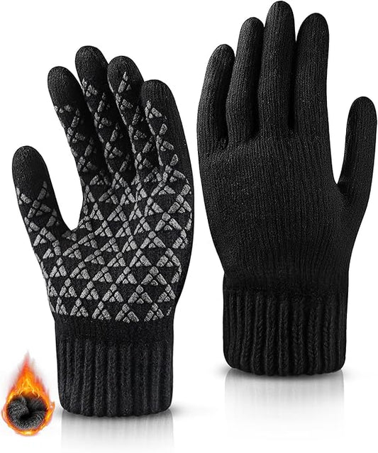 BLUEENJOY Gloves for Women Warm Cozy Gloves for Cold Weather Thick Alpaca Fleece Winter Touchscreen Fingers Gloves