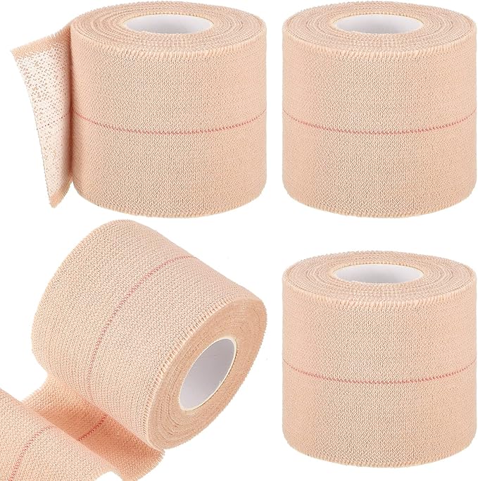 DOYOO Adhesive bands for medical purposes，4 Rolls Elastic Tape Adhesive Elastic Tape Self Adhesive Bandage Wrap Flexible Stretch Bandages for Sports Ankle, Knee and Wrist Sprains Animal Pets, 2 Inch x 5 Yard