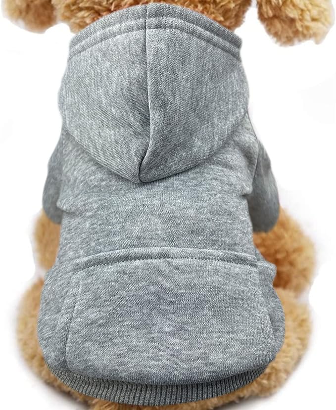 PAERCUTE Winter Dog Hoodie Sweatshirts with Pockets Warm Dog Clothes for Small Dogs Chihuahua Coat Clothing Puppy Cat Custume