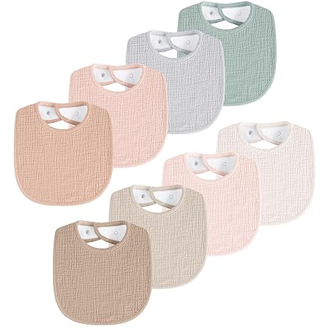 BLUEENJOY Cloth bibs,Baby Bibs for Boys Girls, Soft Cotton Baby Bibs for Drooling and Teething, Absorbent & Adjustable Drool Bibs for Infant Newborn