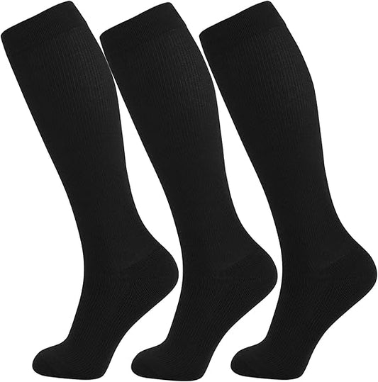 BLUETREE Compression socks for medical or therapeutic use,3 Pairs Knee High Compression Socks for Pregnant Nurses Travel