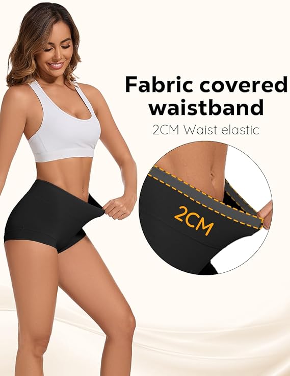 BLUEENJOY Underwear 5 Pack Womens Cotton High Waisted Full Coverage Underwear