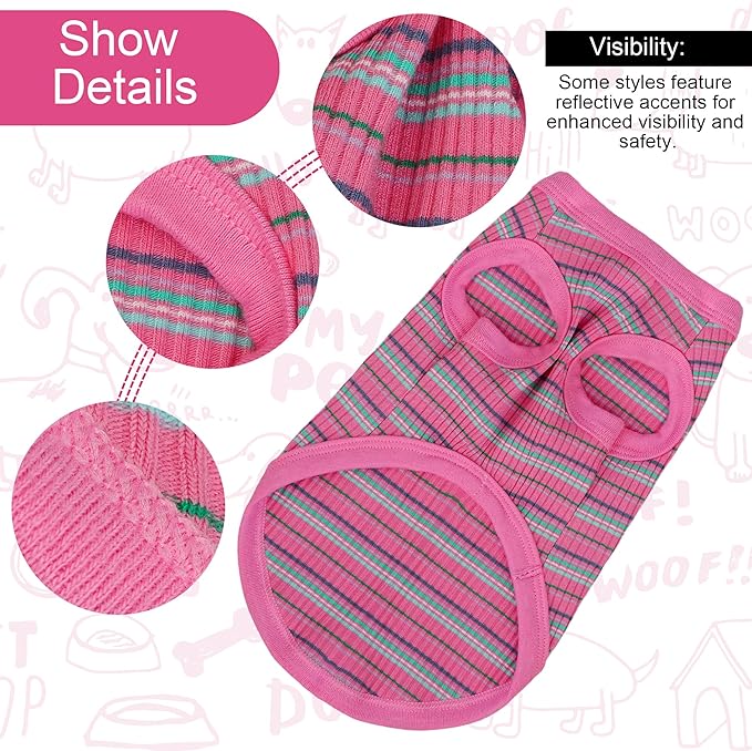 PAERCUTE Dog apparel,Premium 100% Cotton Rib Dog Shirt Vest for Small Breeds Like Chihuahuas, Yorkies, and Puppies .Year-Round Style with Tank-Style Puppy Attire Pink