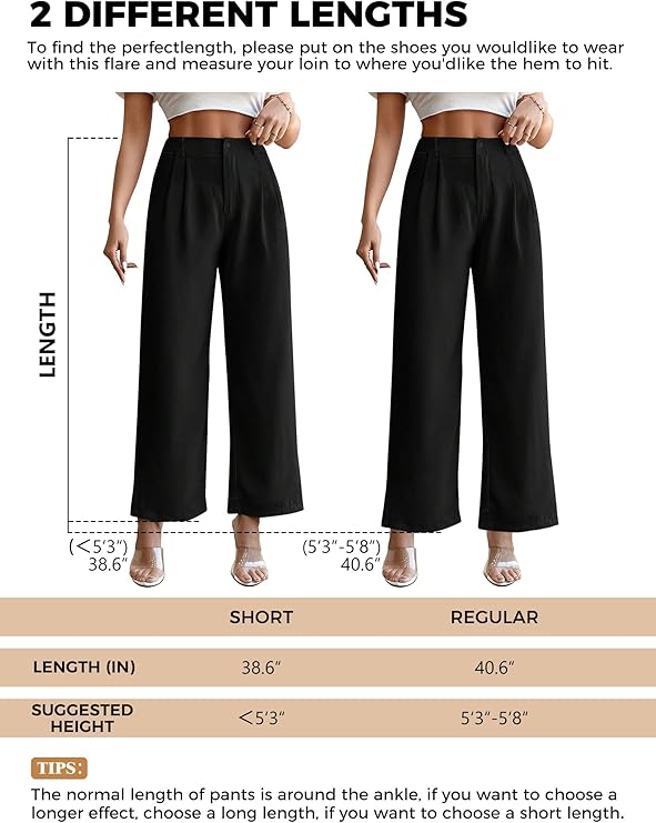 BLUEENJOY Trousers Women's Wide Straight Leg Pants in The Back Business Work Long Casual Pants