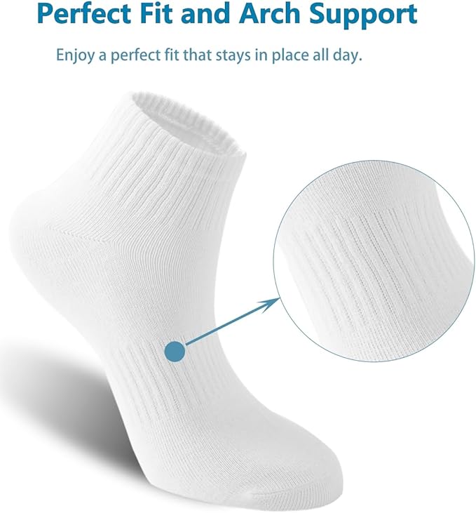 BLUEENJOY Socks for Women, Cotton Gym Socks Thin Running Socks 5 Pairs