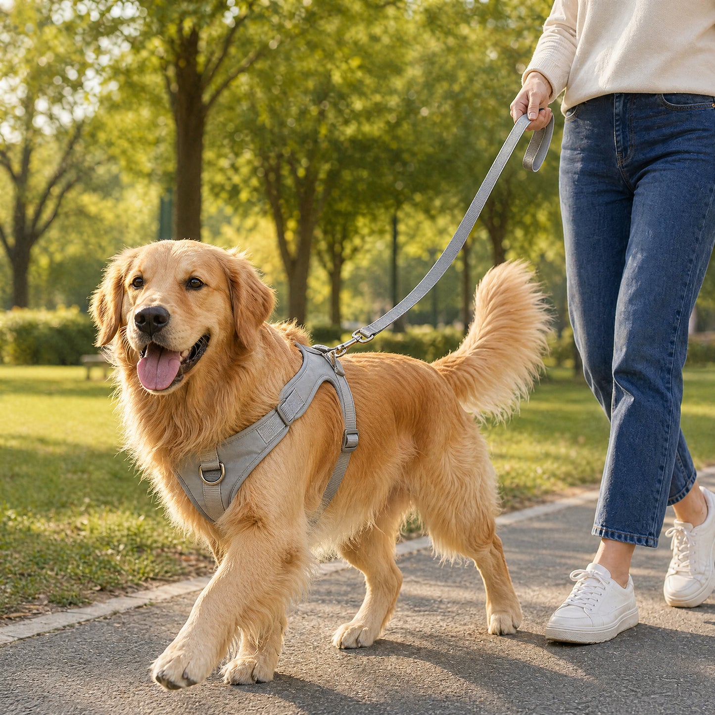 BLUETREE Harness for animals Adjustable Solid Color Dog Harness, No-Pull Pet Vest with Reflective Strips, Comfortable & Safe Harness