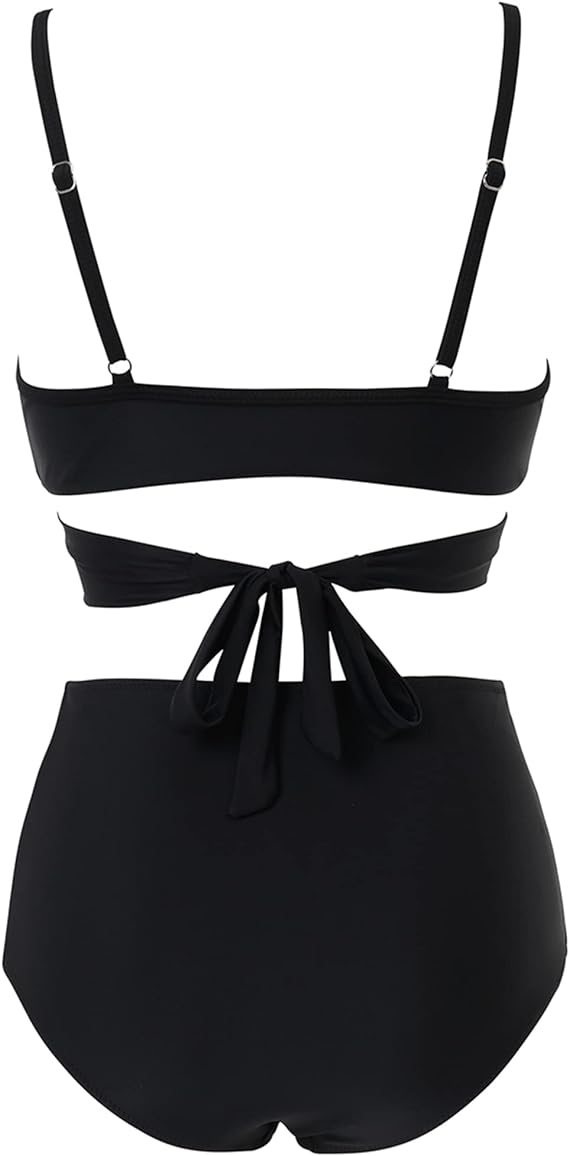COOLOVER Women Wrap Bikini Set Push Up High Waisted 2 Piece Swimsuits
