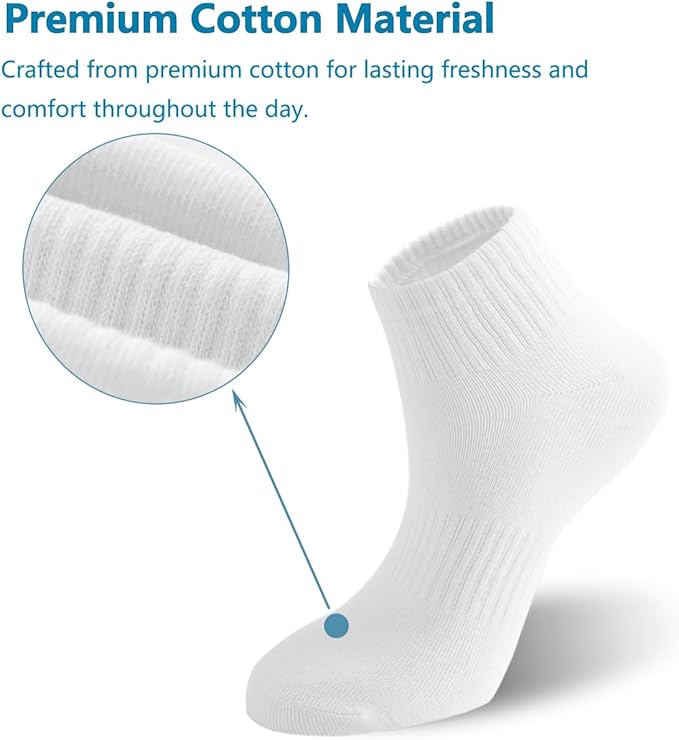 BLUEENJOY Socks for Women, Cotton Gym Socks Thin Running Socks 5 Pairs