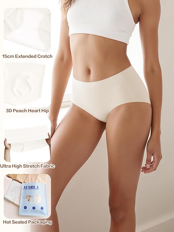 WERBELIN Panties，Seamless Underwear for Women Low Rise Full Coverage No Show Briefs Soft Everyday Panties