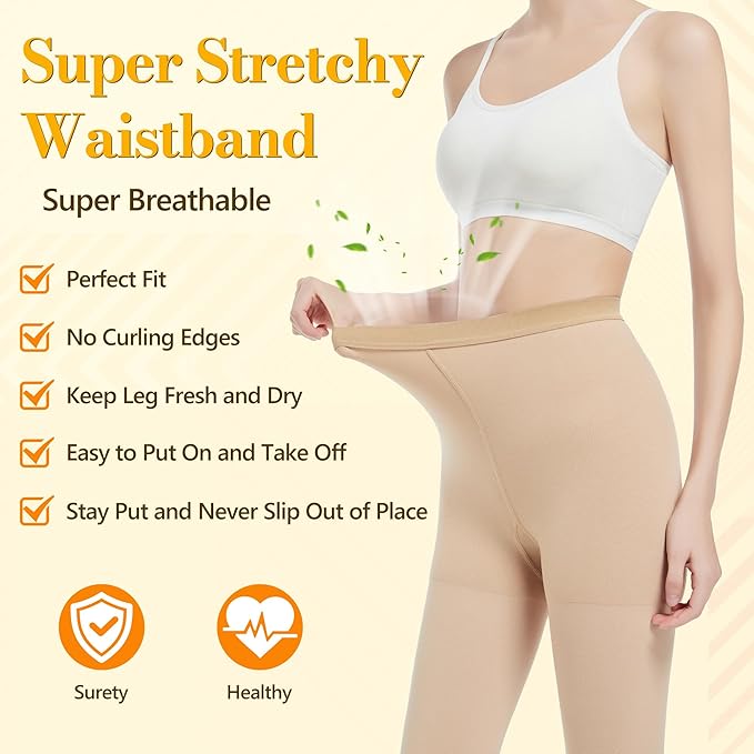 BLUETREE Medical Compression Tights Women, 20-30 mmHg Graduated Compression Pantyhose Footless Compression Stockings, High Waist Compression Leggings, Support Hose for Varicose Veins, Edema, Dvt