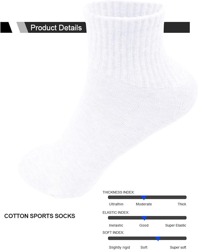 WERBELIN Socks,6 Pack-Women's Athletic Quarter Ankle Low Cut Cotton Socks Cushioned Sports Running