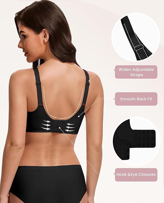 WERBELIN Brassieres，Womens No Underwire Bras Full Coverage Wireless Bra Seamless Mesh Push Up Bralette Comfortable