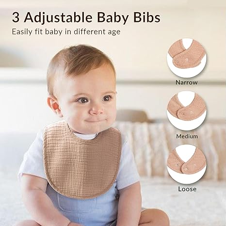 BLUEENJOY Cloth bibs,Baby Bibs for Boys Girls, Soft Cotton Baby Bibs for Drooling and Teething, Absorbent & Adjustable Drool Bibs for Infant Newborn