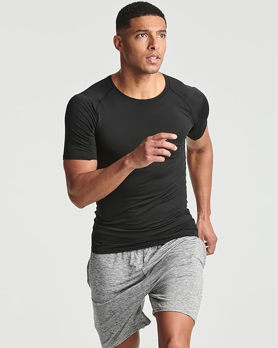 LAITE HEBE compression jerseys ,Men's Cool Dry Short Sleeve, Sports Baselayer Tops, Athletic Workout