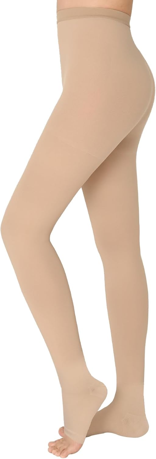 BHINEGO Medical compression tights,20-30 mmHg Compression Pantyhose for Women, Closed Toe Medical Compression Stockings, Waist High Opaque Compression Tights for Edema, Varicose Veins, Swelling, Pregnant, Teacher, Doctor