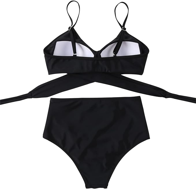 COOLOVER Women Wrap Bikini Set Push Up High Waisted 2 Piece Swimsuits