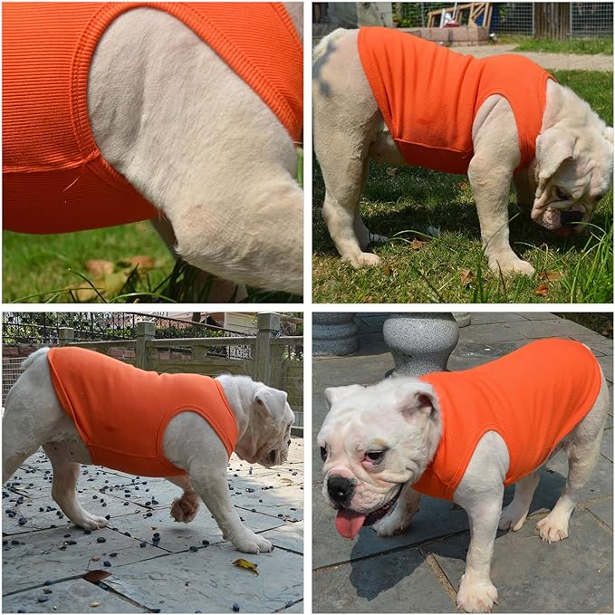 PAERCUTE Summer Pet Clothing, Dog Clothes Blank T-Shirts Ribbed Tanks Top Thread Vests for Large Medium Small Dogs 100% Cotton