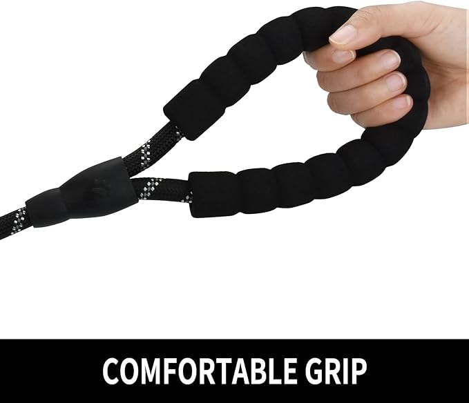 PAERCUTE 5/6 FT Strong Pet Dog Leash with Soft Padded Handle,Highly Reflective Rope for Night Walking,360-Degree Rotating Metal Buckle Without Tangles,Suitable for Small,Medium and Large Dogs
