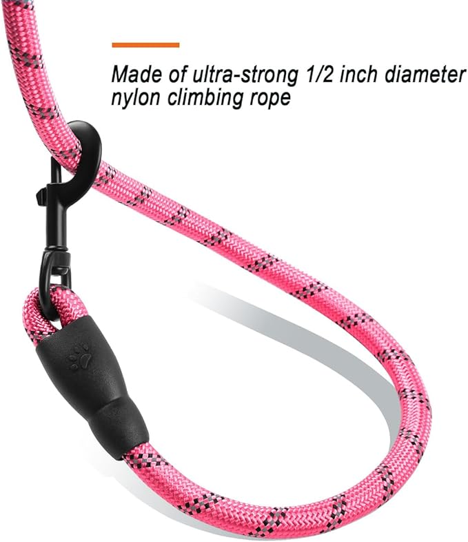 PAERCUTE Dog Leashes for Large Dogs Heavy Duty Dog Leash 4/5/6 FT with Comfortable Padded Handle and Highly Reflective Threads for Medium Large Dogs Walking Training Running