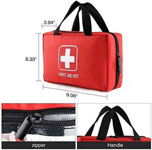 DOYOO First Aid Kit with Essential Emergency Medical Supplies, Waterproof Travel First Aid Kit, Simple and Portable Emergency Kit for Home, Dorm, Outdoor, Car (Bright red)