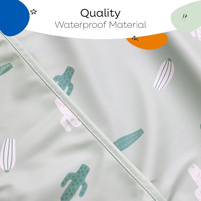 BLUEENJOY Bibs for babies，Sleeved Bib for Girl or Boy, Baby and Toddler for 6-24 Mos