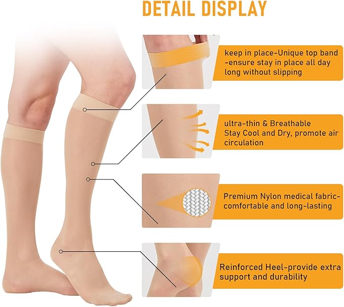 BLUETREE Medical compression stockings, Compression Stockings Circulation Best for Running Athletic Nurses