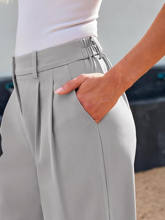 COOLOVER Wide Leg Dress Pants Women's High Waisted Dressy Trousers