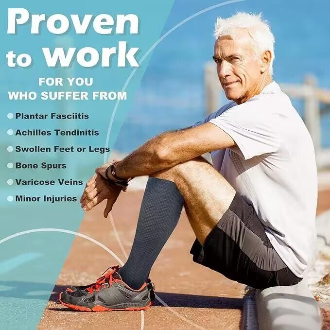 LAITE HEBE Compression socks for medical or therapeutic use 3 Pairs 20-30 mmHg Knee High Circulation Best for Running Athletic Nurses