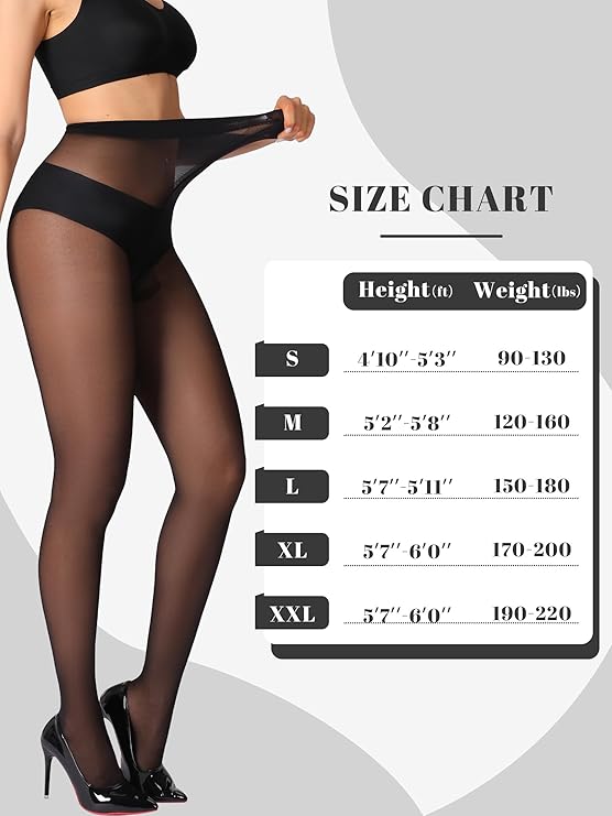 WERBELIN Hosiery,Sheer Tights for Women 2 Pairs Ultra Thin Reinforced T Crotch Control Top Pantyhose Stockings
