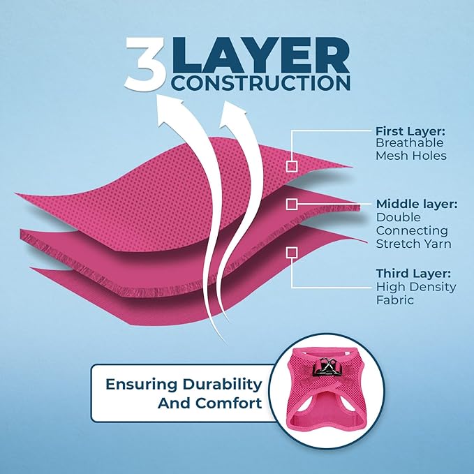 PAERCUTE Step-in Air Dog Harness - All Weather Mesh Step in Vest Harness for Small and Medium Dogs by Best Pet Supplies