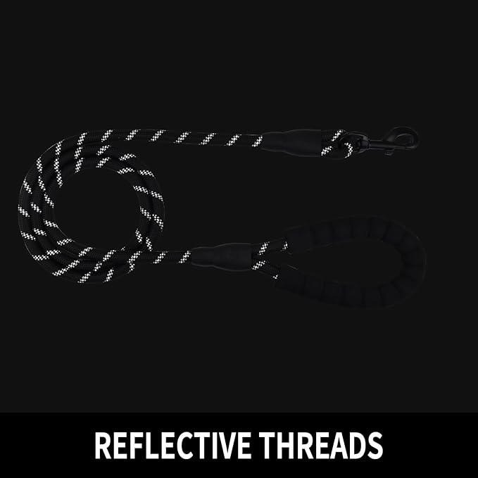 PAERCUTE 5/6 FT Strong Pet Dog Leash with Soft Padded Handle,Highly Reflective Rope for Night Walking,360-Degree Rotating Metal Buckle Without Tangles,Suitable for Small,Medium and Large Dogs