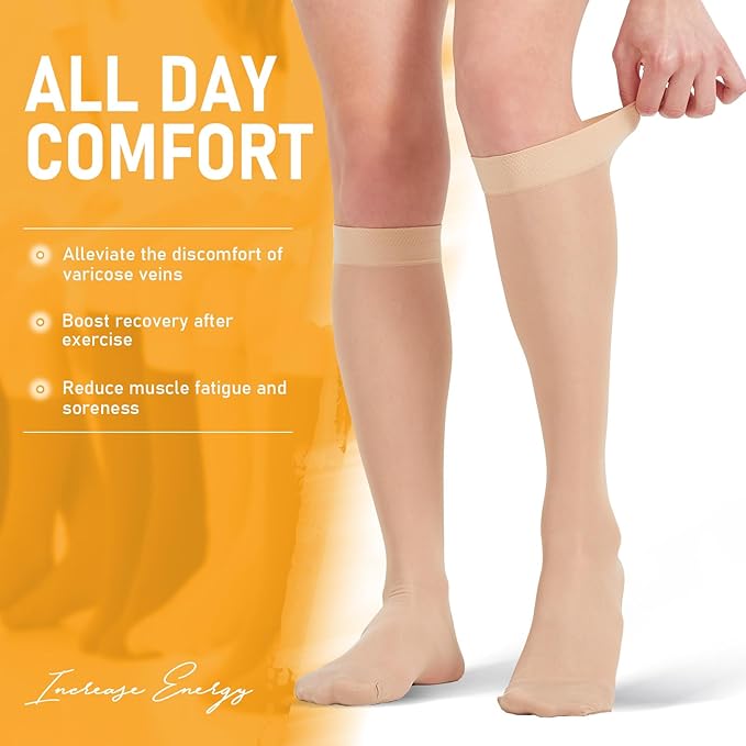 BLUETREE Medical compression stockings, Compression Stockings Circulation Best for Running Athletic Nurses