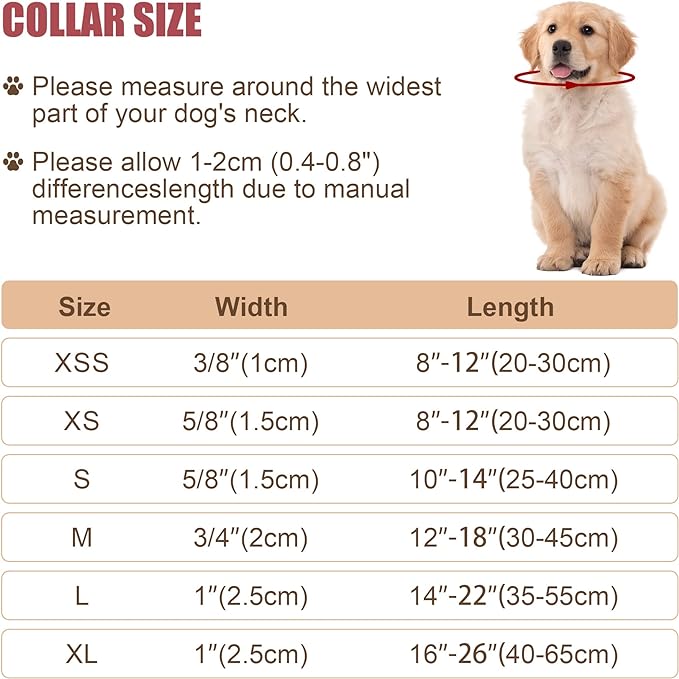 PAERCUTE Reflective Dog Collar with Buckle Adjustable Safety Nylon Collars for Small Medium Large Dogs