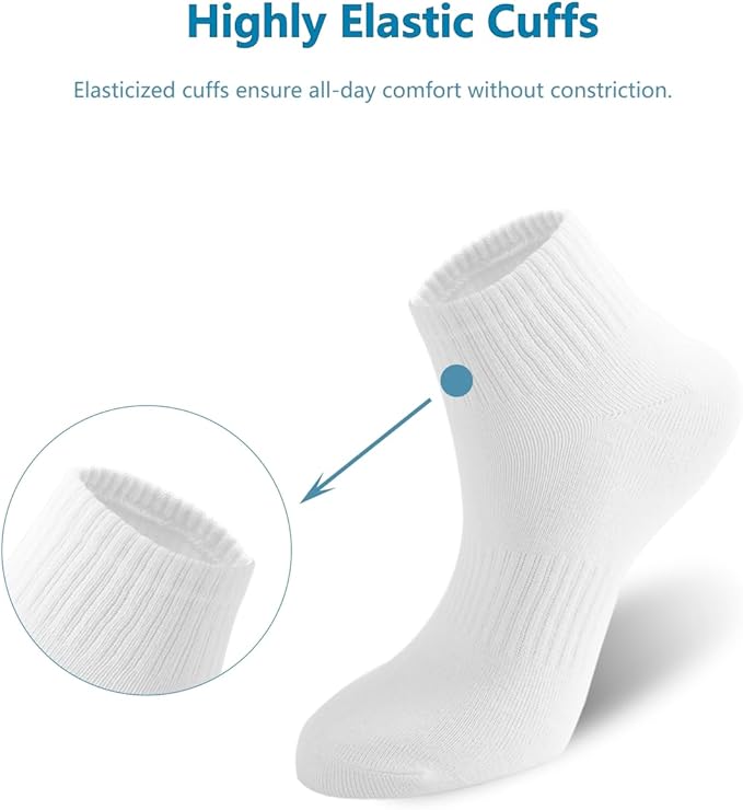 BLUEENJOY Socks for Women, Cotton Gym Socks Thin Running Socks 5 Pairs