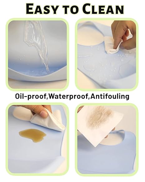 BLUEENJOY Plastic baby bibs 4 pcs Bibs, Baby Bibs, Bibs for Baby Girls and Baby boy