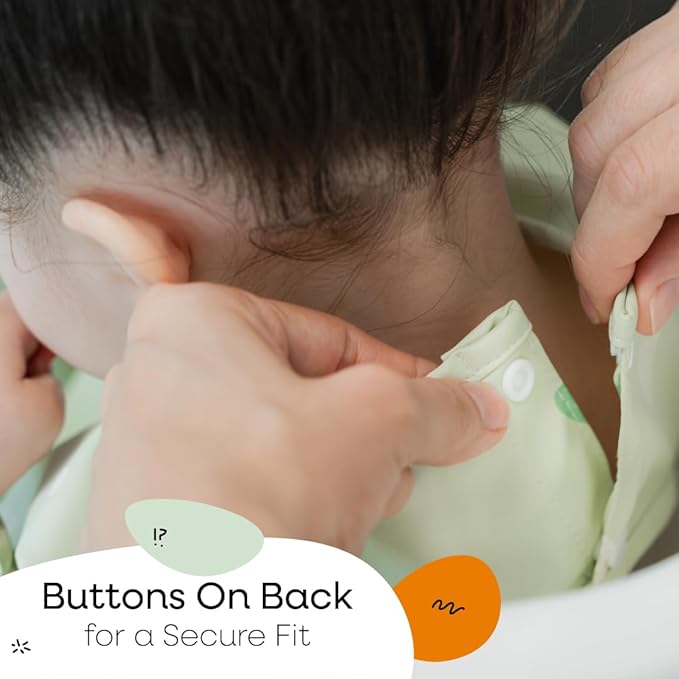 BLUEENJOY Bibs for babies，Sleeved Bib for Girl or Boy, Baby and Toddler for 6-24 Mos