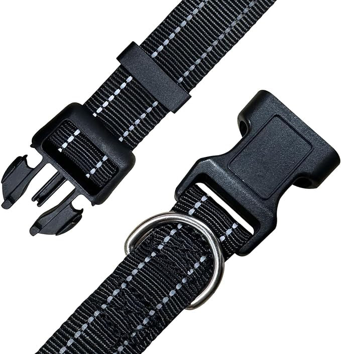 PAERCUTE Dog Collar with Buckle, Breathable Nylon Reflective Adjustable Dog Collars for Small, Medium, Large Dogs