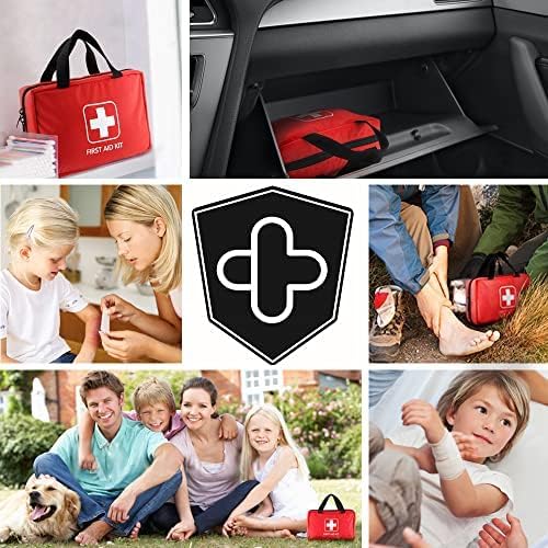 DOYOO First Aid Kit with Essential Emergency Medical Supplies, Waterproof Travel First Aid Kit, Simple and Portable Emergency Kit for Home, Dorm, Outdoor, Car (Bright red)