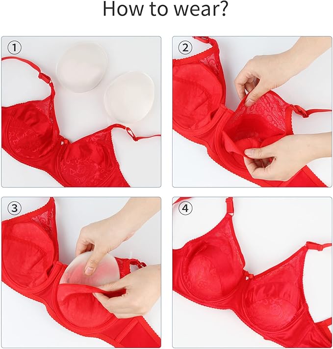 WERBELIN Lingerie accessories, namely, removable silicone breast enhancer pads used in a bra,Bra Inserts Push Up,Invisible Gel Breast Pads,Bust Bra Padding Enhancer for Bathing Suit