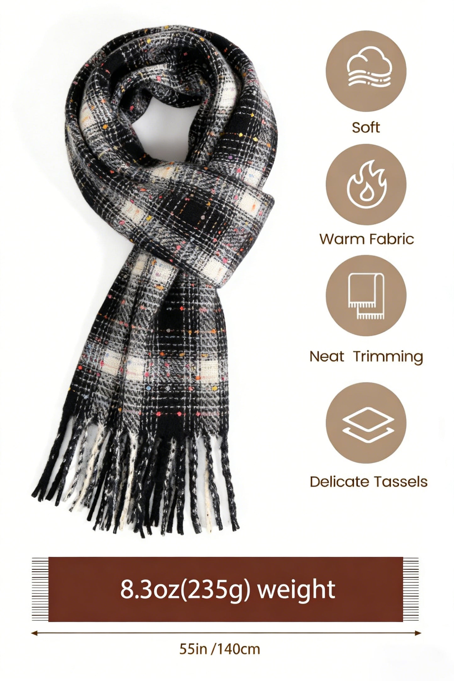 WERBELIN Scarves,Women's Winter Scarfs, Mohair Vintage Scarf for Cold Weather, Large Chunky Scarf Cashmere Feel Pashmina Wrap