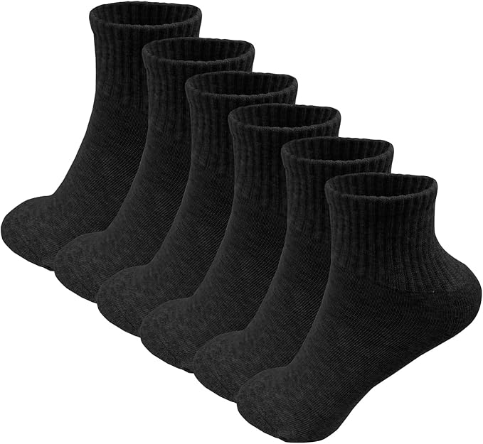 WERBELIN Socks,6 Pack-Women's Athletic Quarter Ankle Low Cut Cotton Socks Cushioned Sports Running