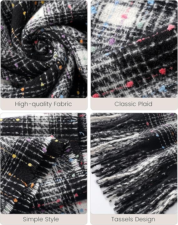 WERBELIN Scarves,Women's Winter Scarfs, Mohair Vintage Scarf for Cold Weather, Large Chunky Scarf Cashmere Feel Pashmina Wrap