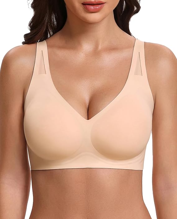 WERBELIN Brassieres，Womens No Underwire Bras Full Coverage Wireless Bra Seamless Mesh Push Up Bralette Comfortable