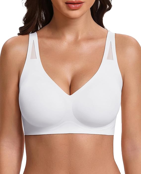 WERBELIN Brassieres，Womens No Underwire Bras Full Coverage Wireless Bra Seamless Mesh Push Up Bralette Comfortable